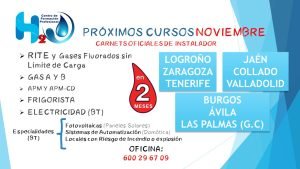 Cursos de instalador en Noviembre 1 cursos web noviembre